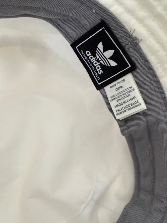 adidas White Bucket Hat with Black Trefoil Logo - Picture 5 of 8